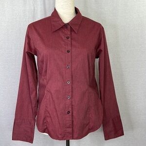 PATAGONIA Women’s Long Sleeve Button Down Maroon Burgundy Shirt Sz 10